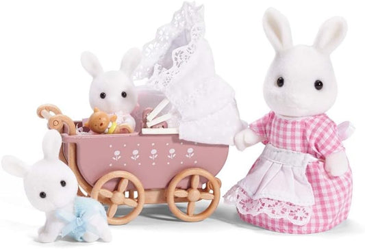 Calico Critters: Connor 'n' Kerri's Carriage Ride Play Set (Milk Rabbit Mom and Babies)